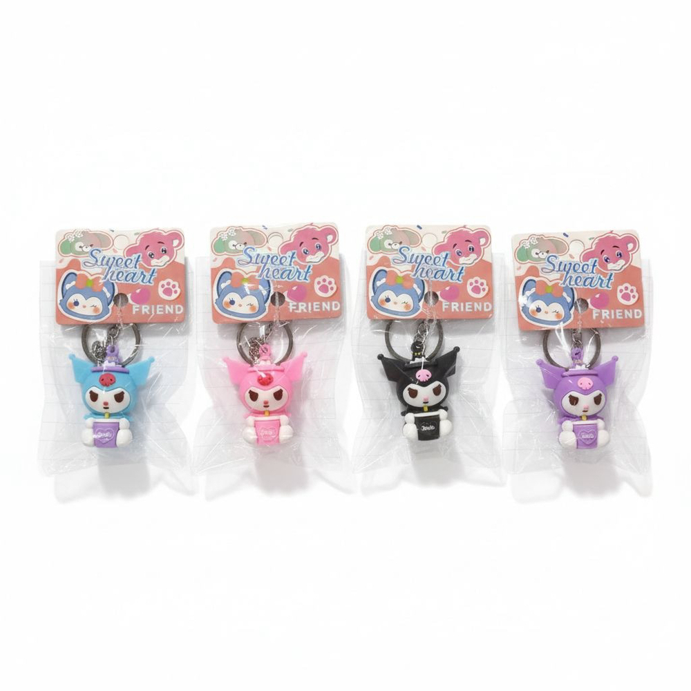 KUROMI Inspired Sanrio Character Sweetheart Friend Keychain Purse Backpack Charm - Picture 2 of 3